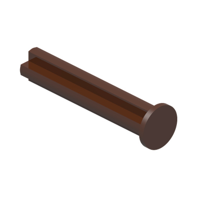 CROSS AXLE, 3 MODULE, W/ END STOP · LEGO 6135494 (réf. BrickLink 24316) · Reddish Brown (réf. BrickLink Reddish Brown)