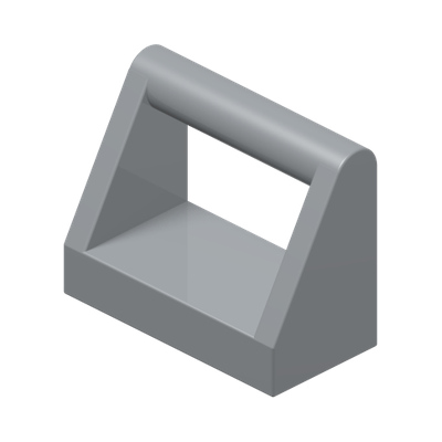 CLAMP 1X2 · Medium Stone Grey (réf. BrickLink Light Bluish Gray)