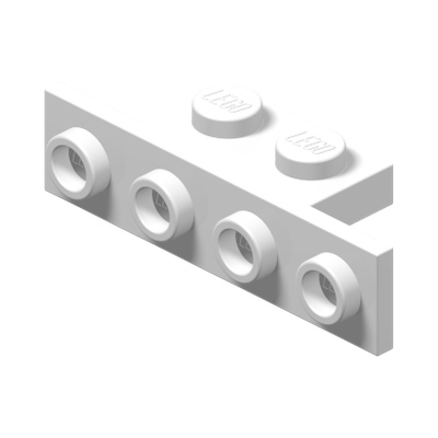 Bracket 1 x 2 - 1 x 4 · LEGO 4282737 (réf. BrickLink 2436) · Couleur BrickLink : White