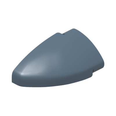 Technic, Panel Curved 5 x 3 x 2 Corner Quarter Ellipse, Left · Réf. BrickLink 2438 · Sand Blue (réf. BrickLink Sand Blue)