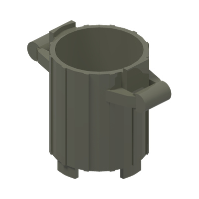 Container, Trash Can with 2 Cover Holders · LEGO 243927 (réf. BrickLink 2439) · Couleur BrickLink : Dark Gray
