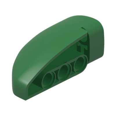 SHELL 3X5X2, W/ CROSS HOLE, RIGHT · LEGO 6498841 (réf. BrickLink 2442) · Dark Green (réf. BrickLink Green)