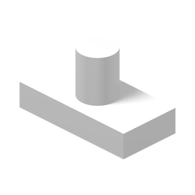 Tile, Modified 1 x 2 with Minifigure Head Post · LEGO 6288295 (réf. BrickLink 24445) · Couleur BrickLink : White