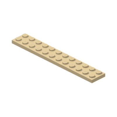 PLATE 2X12 · Brick Yellow (réf. BrickLink Tan)