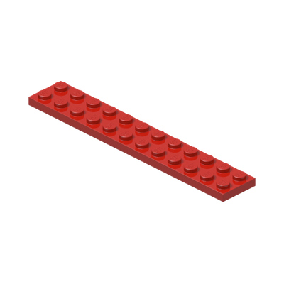 PLATE 2X12 · Bright Red (réf. BrickLink Red)