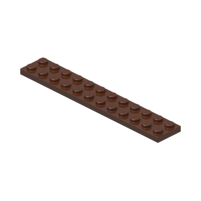 PLATE 2X12 · Reddish Brown (réf. BrickLink Reddish Brown)