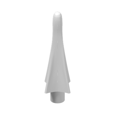 Minifigure, Weapon Spear Tip with Fins · LEGO 6136388 (réf. BrickLink 24482) · Couleur BrickLink : White