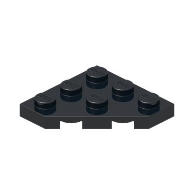 CORNER PLATE 45 DEG. 3X3 · Black (réf. BrickLink Black)