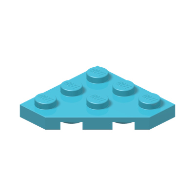 CORNER PLATE 45 DEG. 3X3 · Medium Azur (réf. BrickLink Medium Azure)