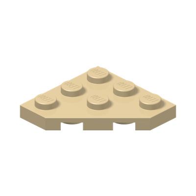 CORNER PLATE 45 DEG. 3X3 · Brick Yellow (réf. BrickLink Tan)