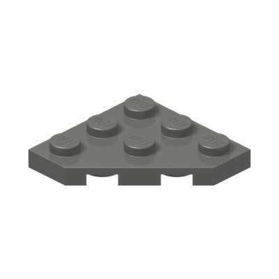CORNER PLATE 45 DEG. 3X3 · Dark Stone Grey (réf. BrickLink Dark Bluish Gray)