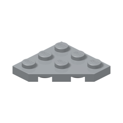 CORNER PLATE 45 DEG. 3X3 · Medium Stone Grey (réf. BrickLink Light Bluish Gray)