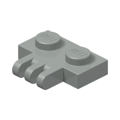 Hinge Plate 1 x 2 with 3 Fingers on Side · LEGO 4238280 (réf. BrickLink 2452) · Couleur BrickLink : Light Gray