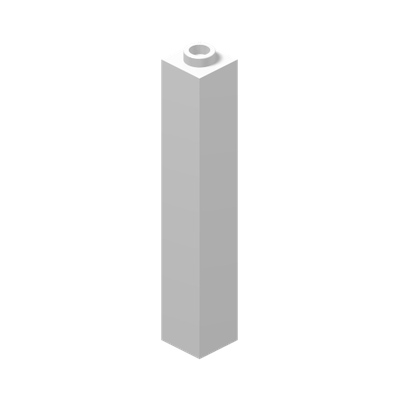 BRICK 1X1X5 · LEGO 245301 (réf. BrickLink 2453a) · White (réf. BrickLink White)