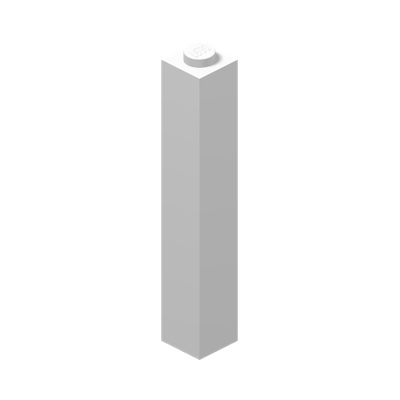 BRICK 1X1X5 · LEGO 245301 (réf. BrickLink 2453b) · White (réf. BrickLink White)