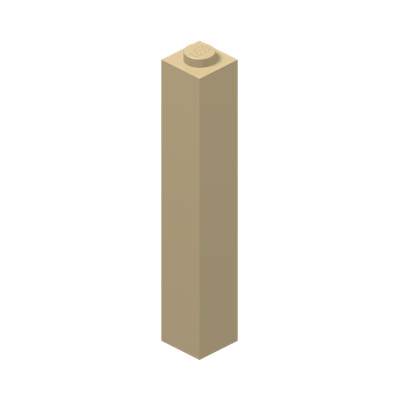 BRICK 1X1X5 · Brick Yellow (réf. BrickLink Tan)