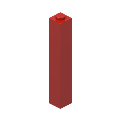 BRICK 1X1X5 · Bright Red (réf. BrickLink Red)