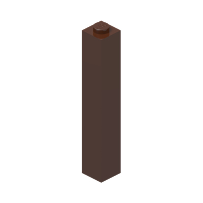 BRICK 1X1X5 · Reddish Brown (réf. BrickLink Reddish Brown)