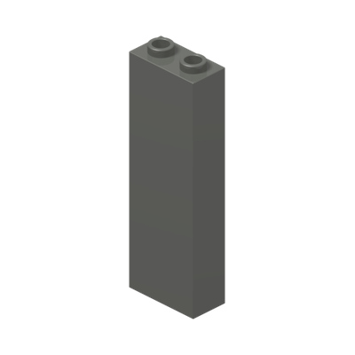 BRICK 1X2X5 · Dark Stone Grey (réf. BrickLink Dark Bluish Gray)