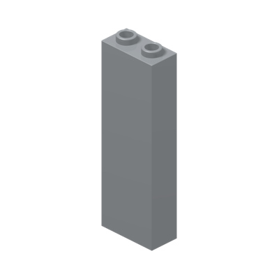 BRICK 1X2X5 · Medium Stone Grey (réf. BrickLink Light Bluish Gray)