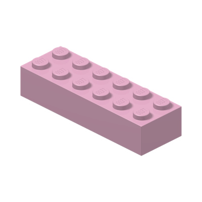 BRICK 2X6 · Light Purple (réf. BrickLink Bright Pink)
