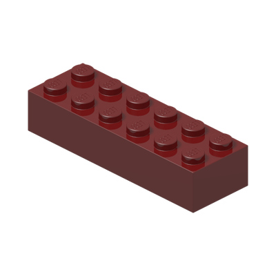 BRICK 2X6 · New Dark Red (réf. BrickLink Dark Red)