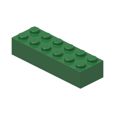 BRICK 2X6 · Dark Green (réf. BrickLink Green)