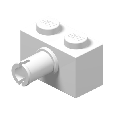 Brick Special 1 x 2 with Pin · LEGO 4160228 (réf. BrickLink 2458) · Couleur BrickLink : White