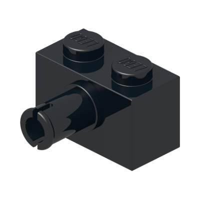 Brick, Modified 1 x 2 with Pin · Couleur BrickLink : Black