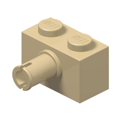 Brick, Modified 1 x 2 with Pin · Couleur BrickLink : Tan