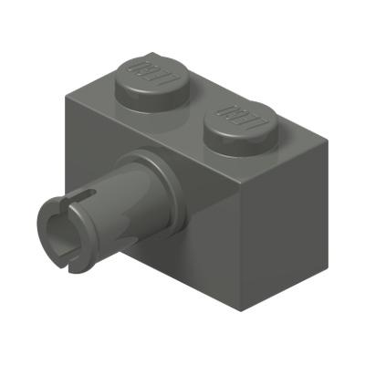 Brick, Modified 1 x 2 with Pin · Couleur BrickLink : Dark Bluish Gray