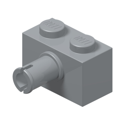 Brick, Modified 1 x 2 with Pin · Couleur BrickLink : Light Bluish Gray