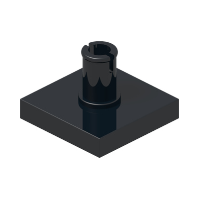 PLATE 2X2 W. VERTICAL SNAP · Black (réf. BrickLink Black)