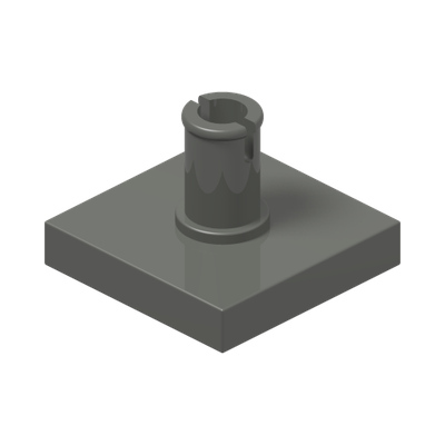 PLATE 2X2 W. VERTICAL SNAP · Dark Stone Grey (réf. BrickLink Dark Bluish Gray)