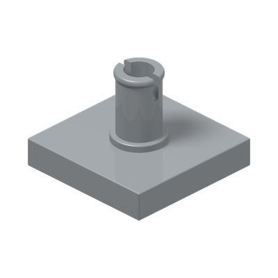 PLATE 2X2 W. VERTICAL SNAP · Medium Stone Grey (réf. BrickLink Light Bluish Gray)