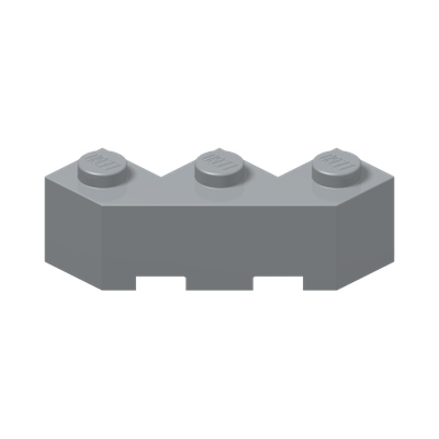 FACET BRICK 3X3X1 · Medium Stone Grey (réf. BrickLink Light Bluish Gray)