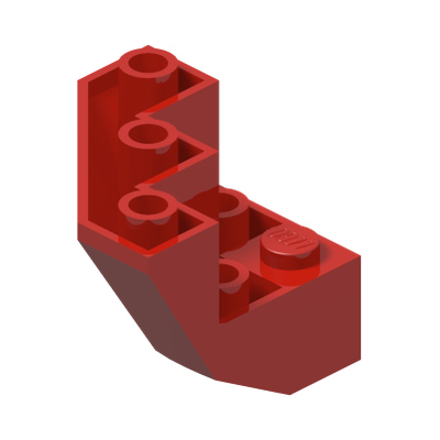 Wedge 3 x 3 x 2 Facet Bottom (Inverted Slope Corner) · Réf. BrickLink 2464 · Couleur BrickLink : Red
