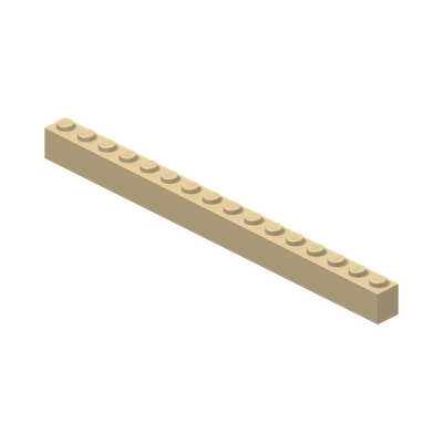 BRICK 1X16 · LEGO 4295313 (réf. BrickLink 2465) · Brick Yellow (réf. BrickLink Tan)