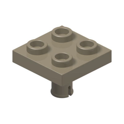 PLATE 2X2 INVERTED W. SNAP · Sand Yellow (réf. BrickLink Dark Tan)
