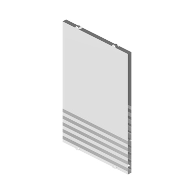 Glass for Window 1 x 4 x 5 with 5 White Stripes Pattern (Sticker) - Sets 1490 / 6380 / 6386 / 6393 / 6398 · Réf. BrickLink 2494p01 · Couleur BrickLink : Trans-Clear