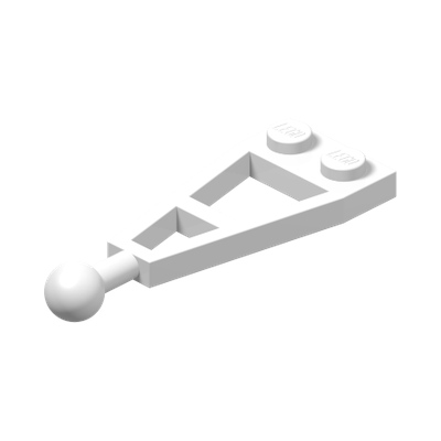 PLATE 1X2X4 W. BALL · LEGO 6333949 (réf. BrickLink 2508) · White (réf. BrickLink White)