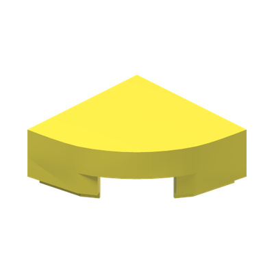 1/4 CIRCLE TILE 1X1 · Cool Yellow (réf. BrickLink Bright Light Yellow)