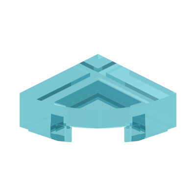 1/4 CIRCLE TILE 1X1 · Tr. Light Blue (réf. BrickLink Trans-Light Blue)