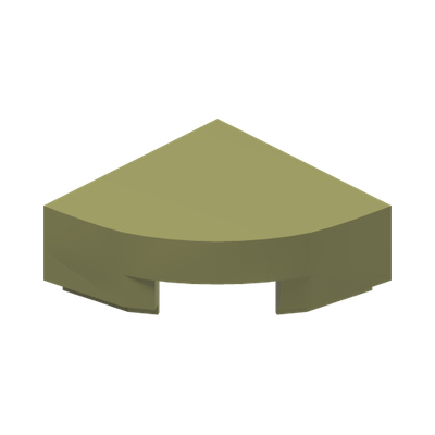1/4 CIRCLE TILE 1X1 · Olive Green (réf. BrickLink Olive Green)