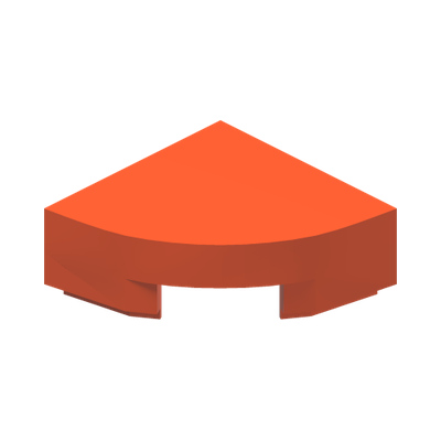 1/4 CIRCLE TILE 1X1 · Reddish Orange (réf. BrickLink Reddish Orange)