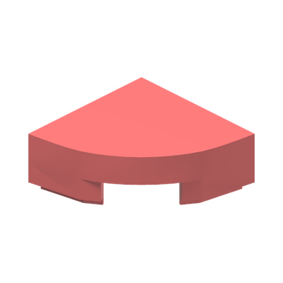 1/4 CIRCLE TILE 1X1 · Vibrant Coral (réf. BrickLink Coral)