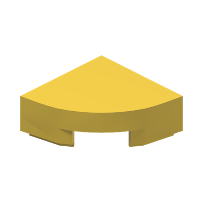 1/4 CIRCLE TILE 1X1 · Bright Yellow (réf. BrickLink Yellow)