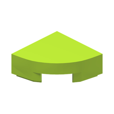 1/4 CIRCLE TILE 1X1 · Bright Yellowish Green (réf. BrickLink Lime)