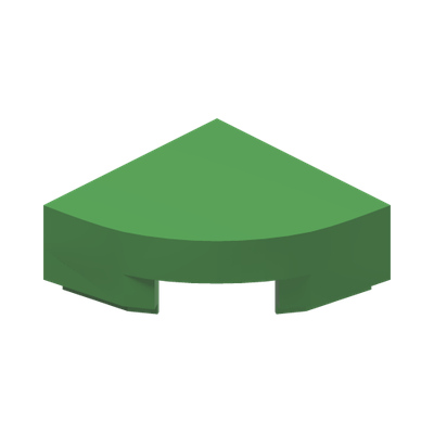 1/4 CIRCLE TILE 1X1 · Bright Green (réf. BrickLink Bright Green)