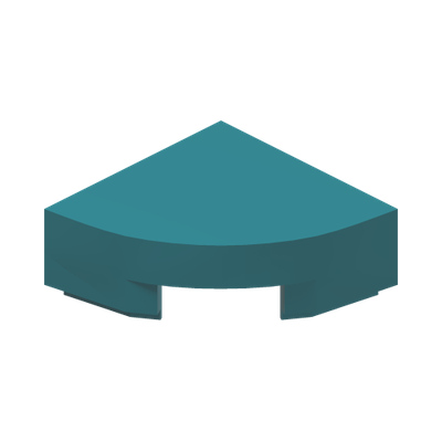 1/4 CIRCLE TILE 1X1 · Bright Bluish Green (réf. BrickLink Dark Turquoise)